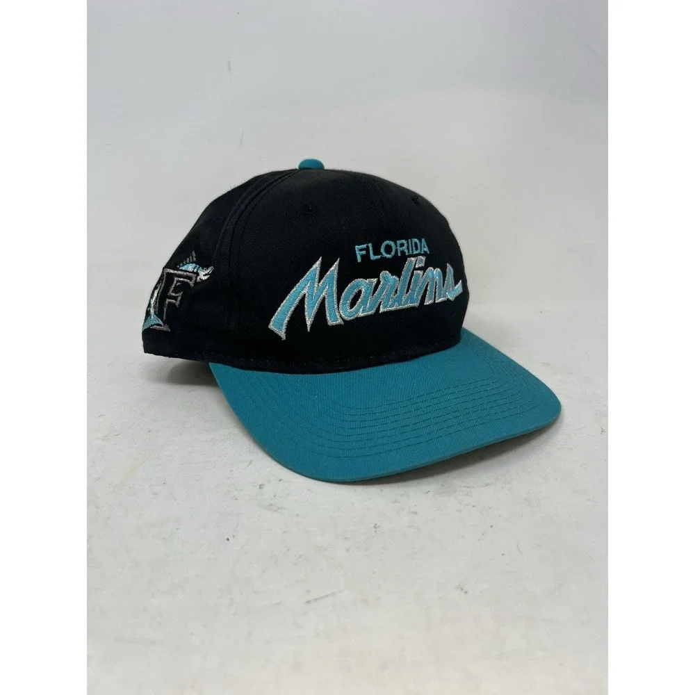 Vintage Sports‎ Specialties Florida Marlins Snapback Hat OSFA Two Tone Script